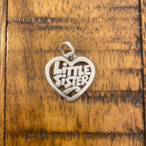James Avery Silver 'Little Sister' Heart Charm 925 stamped - Picture 3 of 4